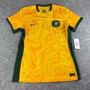NIKE AUSTRALIA DRI FIT SOCCER JERSEY WOMENS SIZE LARGE YELLOW/GREEN DR3747-726